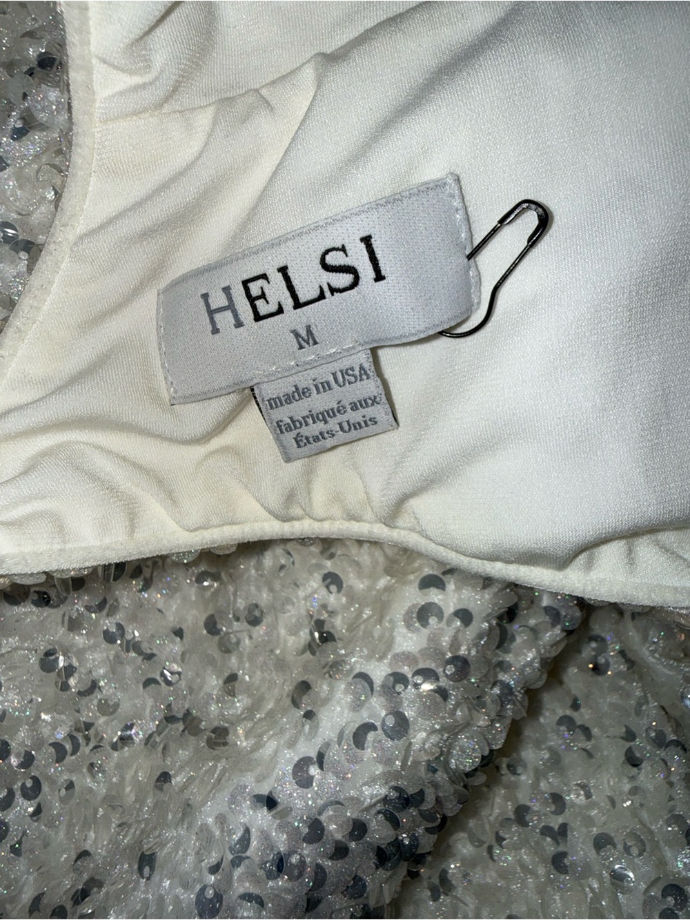 Helsi Long-Sleeve White Sequin Mini Dress - Picture 9 of 9